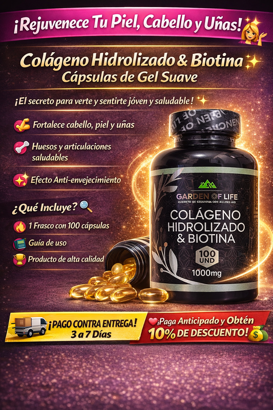 COLAGENO Y BIOTINA X100 (capsulas de gel suave)